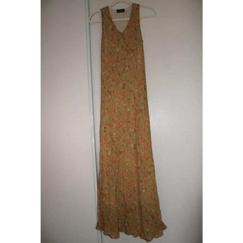 Vintage Women's Bernini Beverly Hills Maxi Dress Size M Green Orange Floral